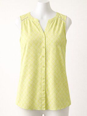 Emily Daniels Tank Top Size Small Celery Green NWT
